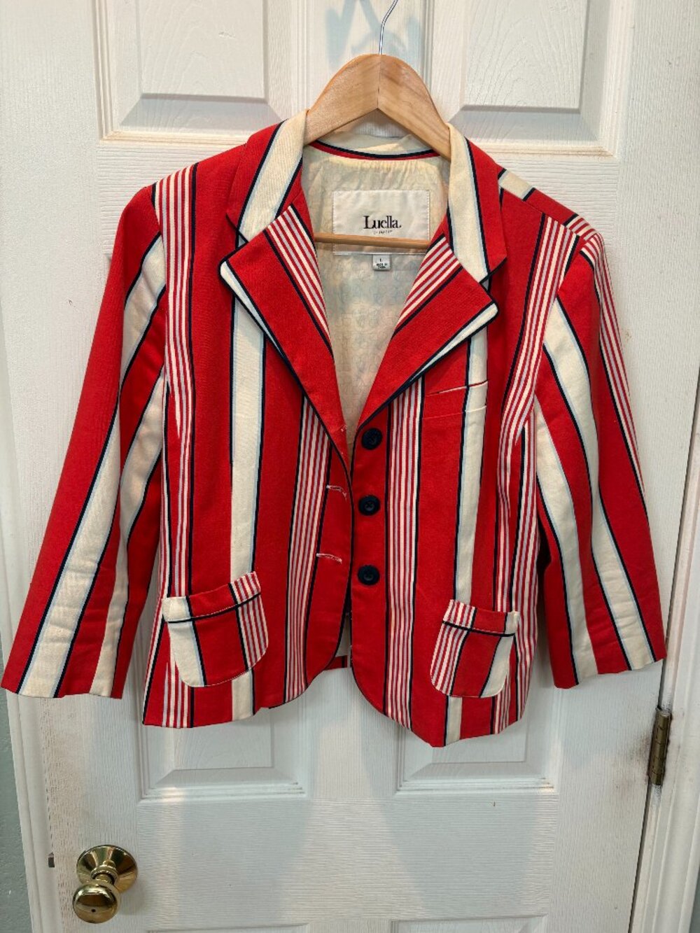🛍️  Luella For Target Striped Blazer Jacket Large Red Blue White